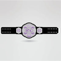 Actual design of the KTW custom championship belt featuring logos and text.