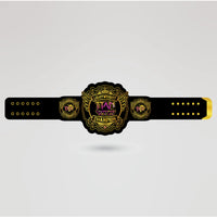 Finished design of the lightweight championship wrestling belt, fully customizable with logo, text, and artwork.