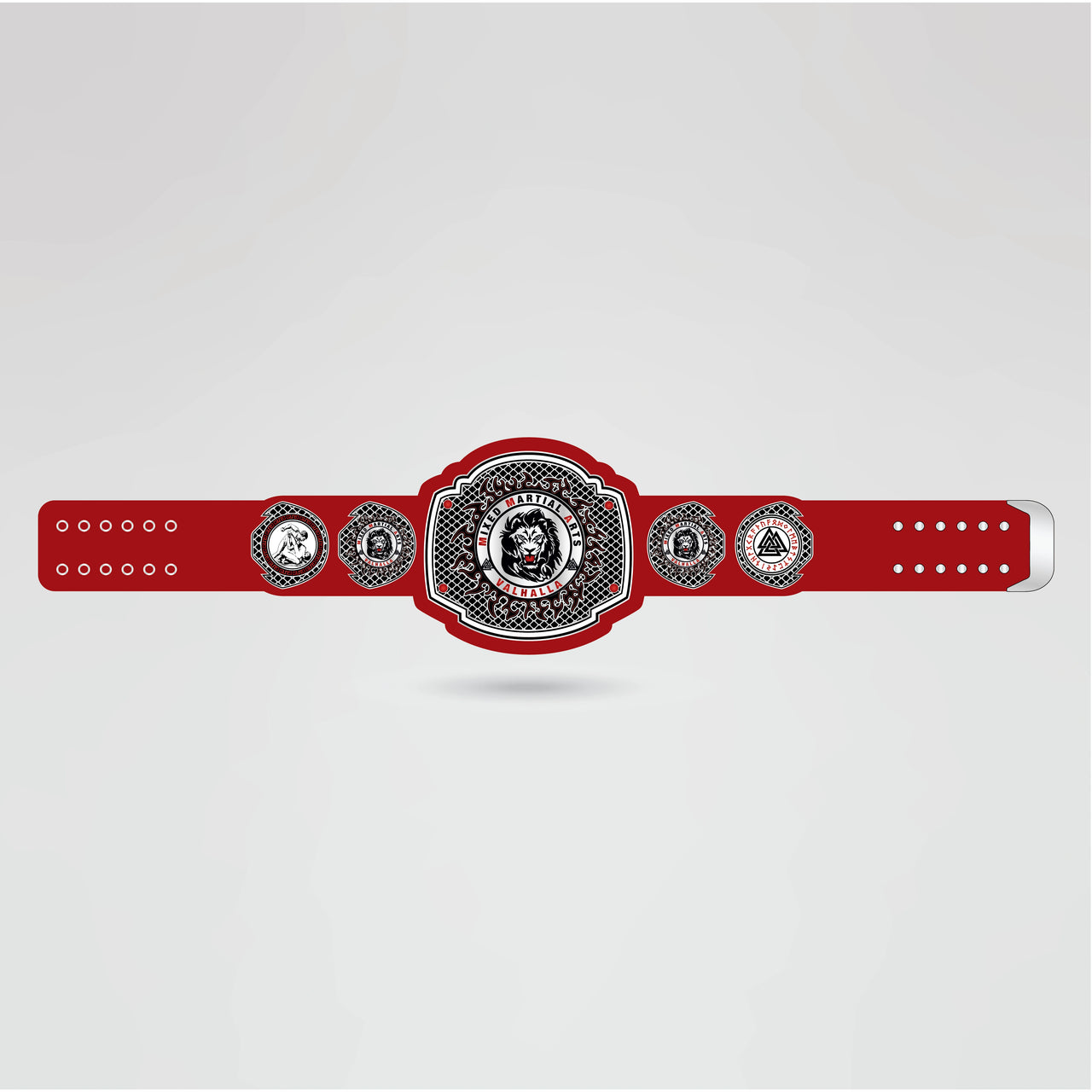 Real-life example of a custom Martial Arts Championship Belt featuring personalized main and side plates.