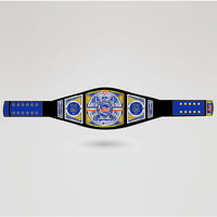 Fully designed New York Mets championship belt showing its detailed elements and colors, ready for personalization.
