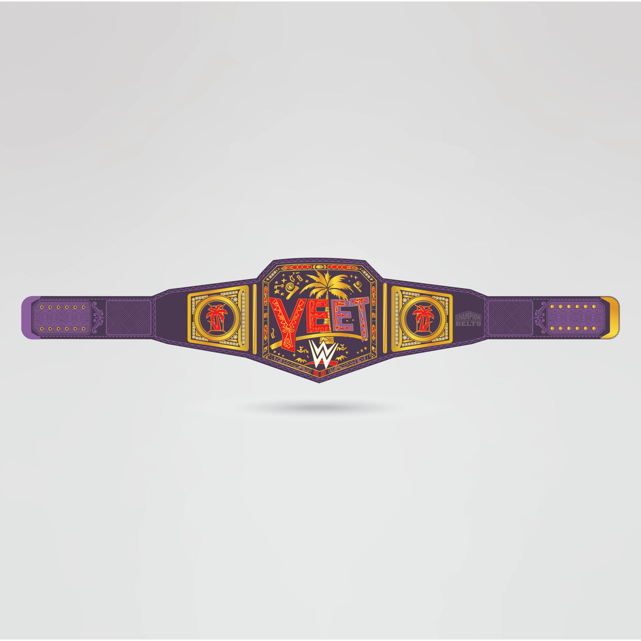 Custom 2Xtreme YEET Championship belt design with vibrant colors and logo