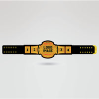 Template for customizing Robby and Island championship belt with logos and text.