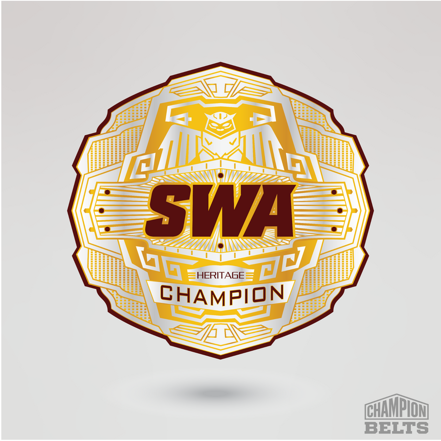 Detailed gold and silver SWA Heritage Champion center plate design