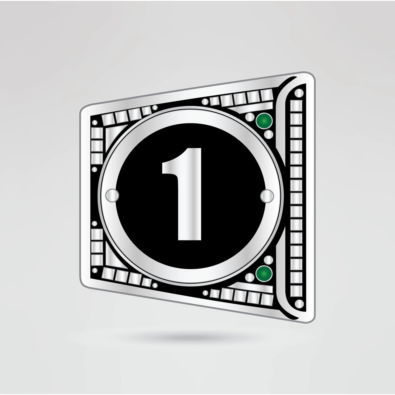 Custom side plate for the 2Xtreme Championship Belt, showing design with number 1.