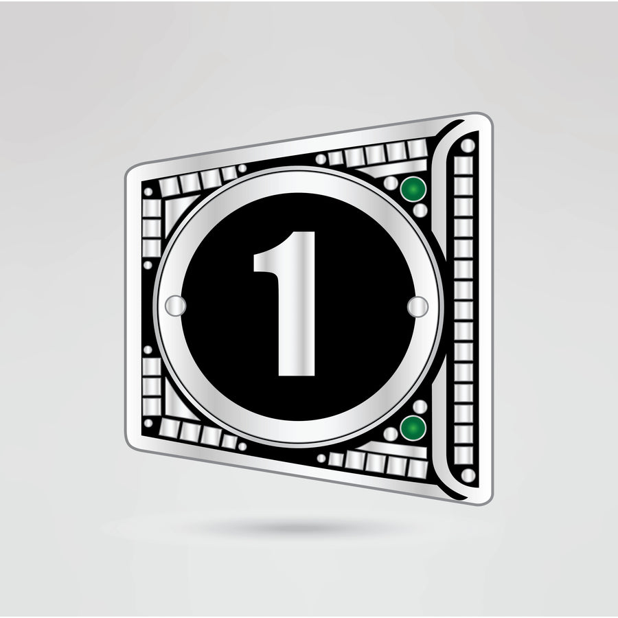 Custom side plate for the 2Xtreme Championship Belt, showing design with number 1.