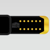 Black strap design of Southern CWA Heavyweight Wrestling Championship Belt with gold snap details