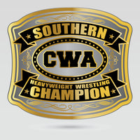 Southern CWA Heavyweight Wrestling Champion center plate with customizable logo and championship text