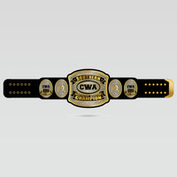 Southern CWA Heavyweight Wrestling Championship Belt with gold and silver center plate design