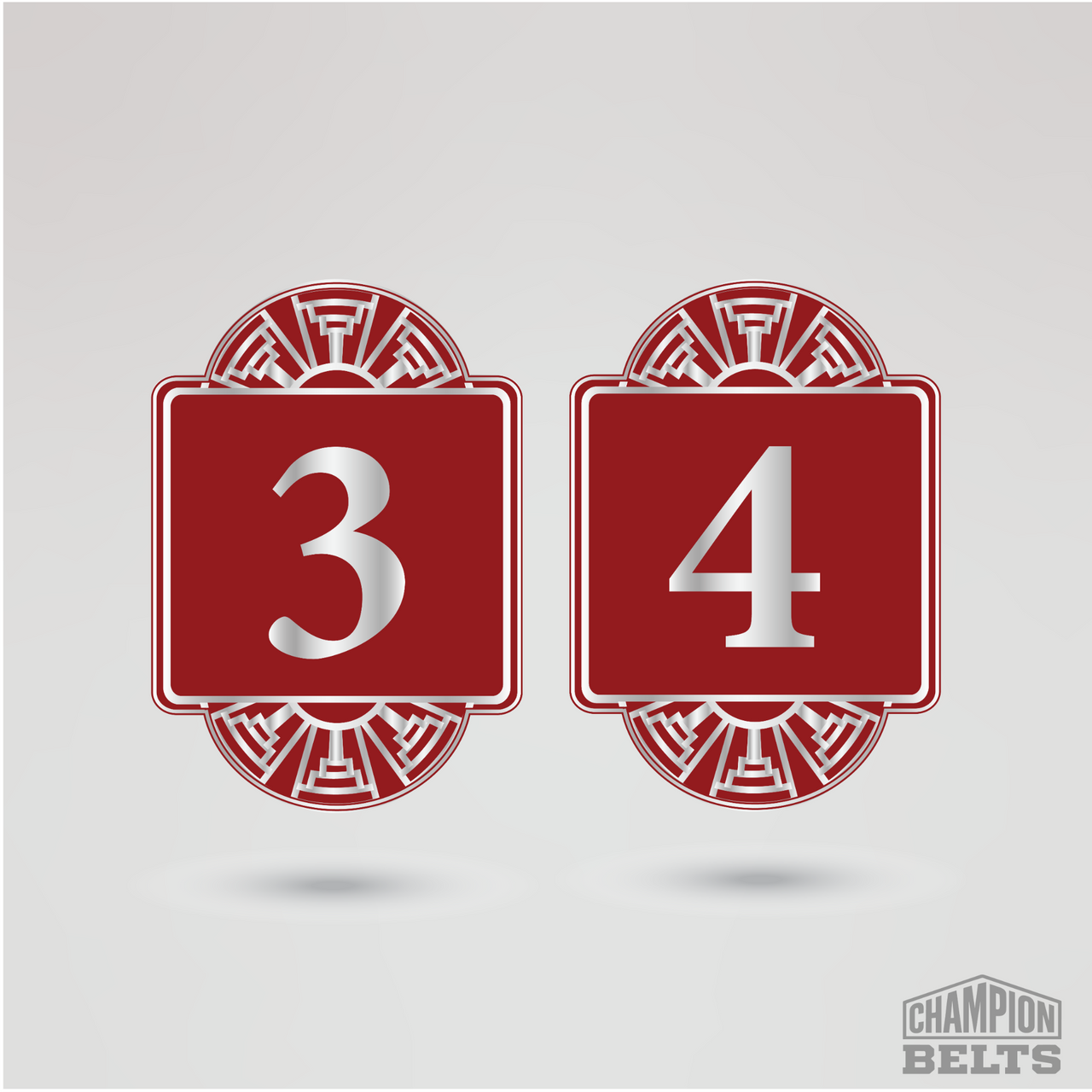 Southern championship side plates featuring customizable number three and number four designs