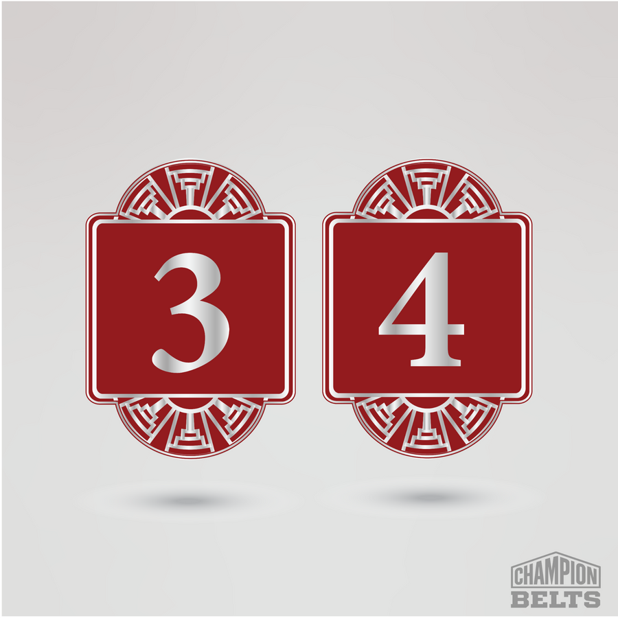 Southern championship side plates featuring customizable number three and number four designs