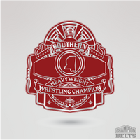 Southern Heavyweight Wrestling Champion center plate featuring state silhouette and silver detailing