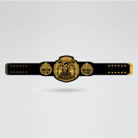 Finished design of the Stone Cold Steve Austin custom championship belt showcasing gold accents and personalized elements