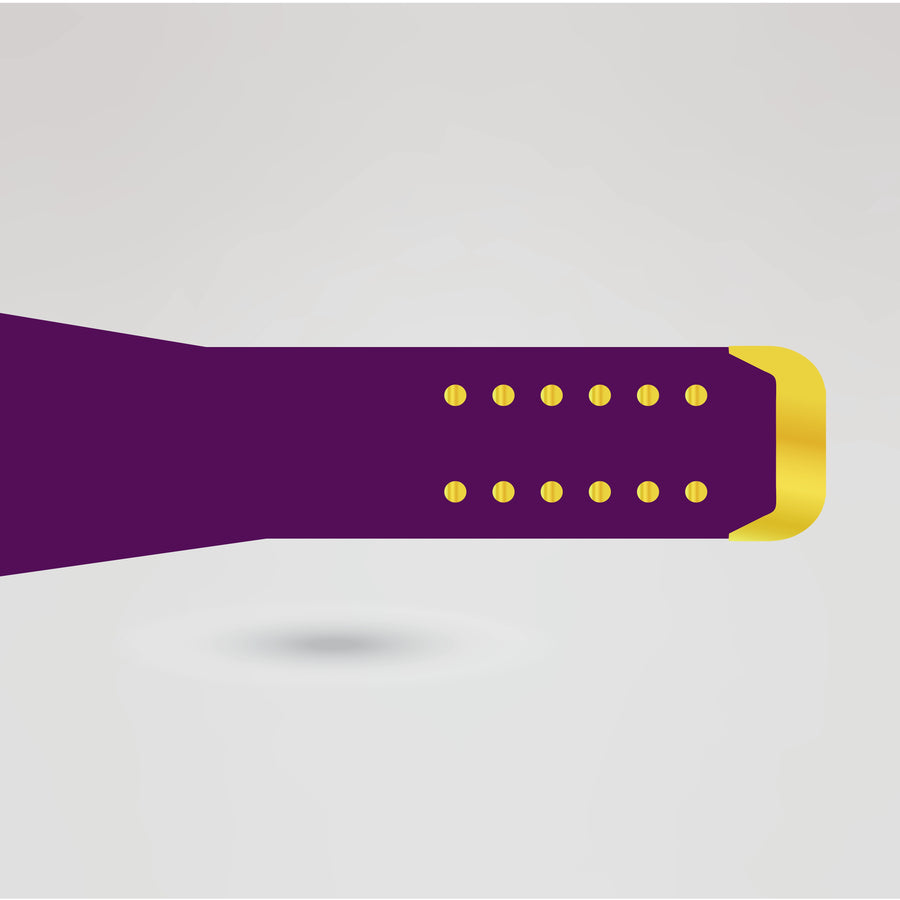 High-quality purple strap with gold accents for the Time Blaster Tag-Team Championship Belt