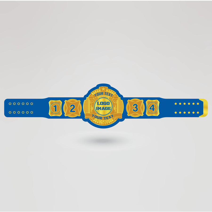 Template showing customizable elements of the UPW championship belt.