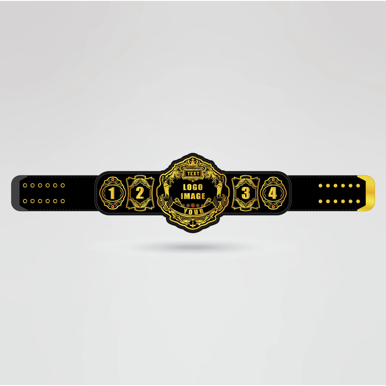 A template for the WPW Tag Team Champion Belt, showing areas for logo, text, and design customization.