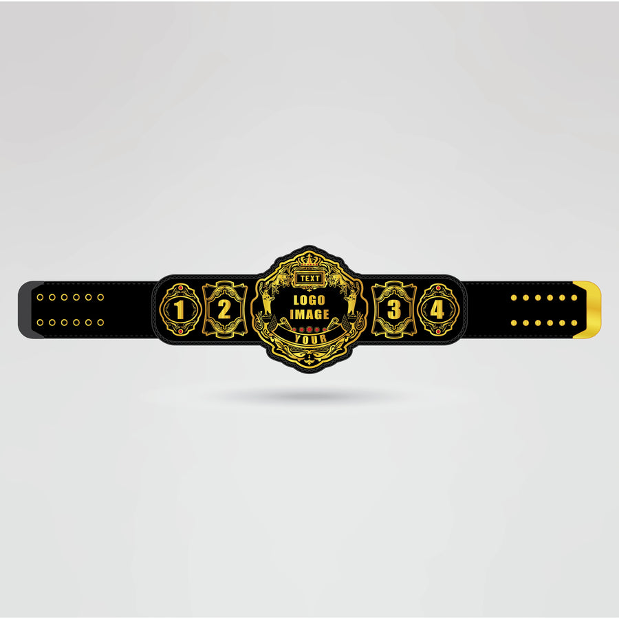 A template for the WPW Tag Team Champion Belt, showing areas for logo, text, and design customization.