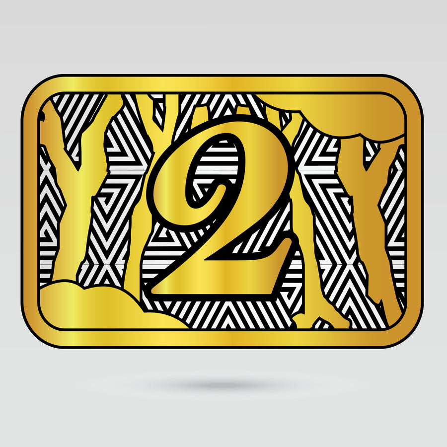 Right side plate of World Brass Knuckles championship belt designed for custom numbering and branding