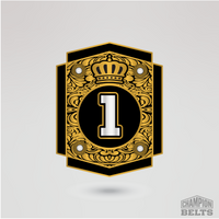 Decorative gold championship side plate with customizable number one insert