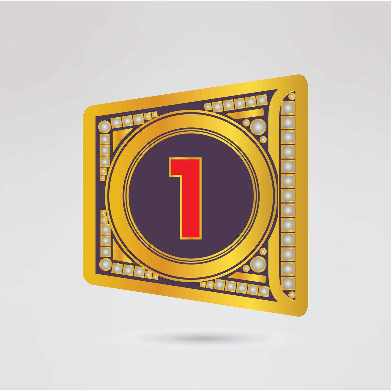 Custom side plates for the YEET Championship belt with logo and number placeholders