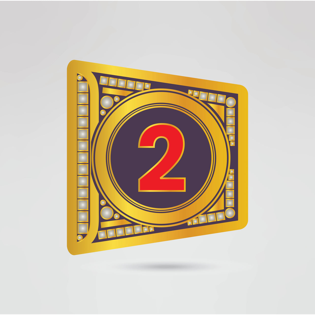 Custom side plates for the YEET Championship belt with logo and number placeholders