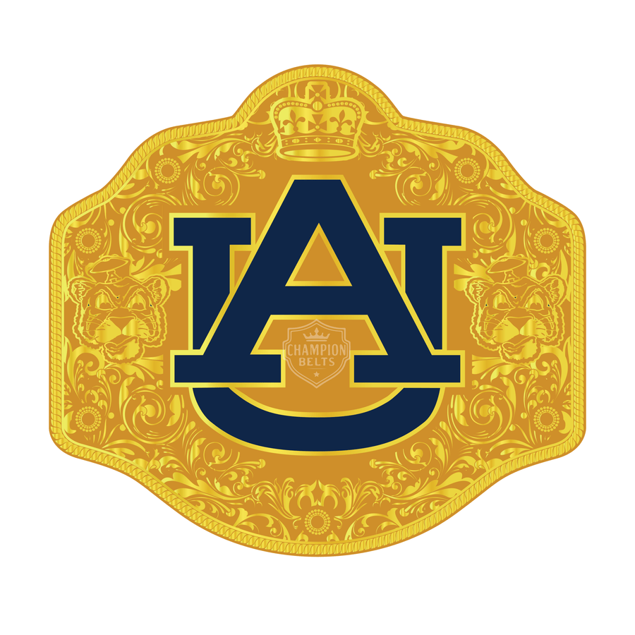 AU Inspired Gold Championship Belt Plate – Royal Crest Edition - Championship BeltschampionbeltsshopChampionship BeltsstandardAU Inspired Gold Championship Belt Plate – Royal Crest Edition