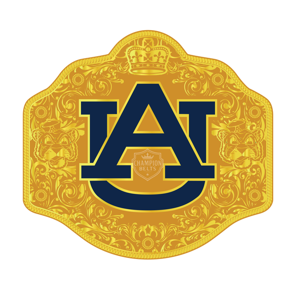 AU Inspired Gold Championship Belt Plate – Royal Crest Edition