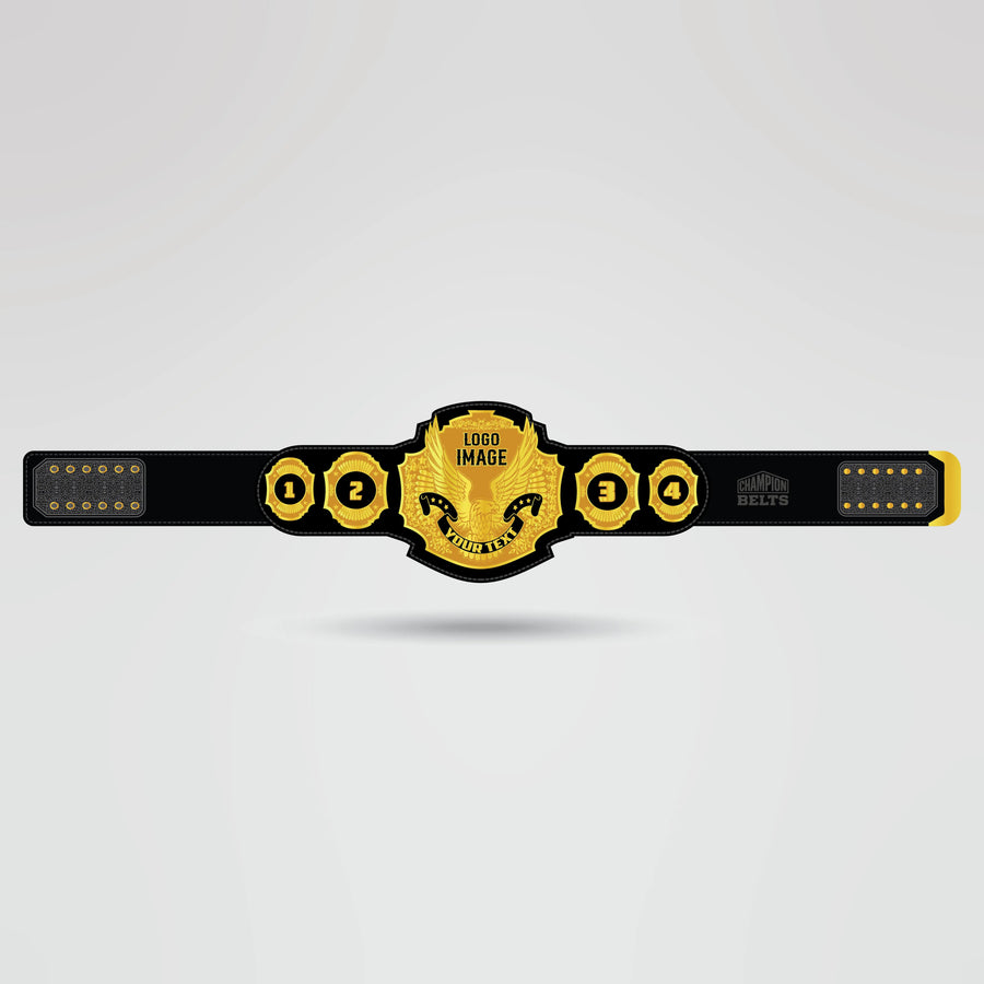 Custom Big Boyz World Championship Belt - Championship BeltsWorld ChampionshipchampionbeltsshopChampionship BeltsStandard 2mm Thick PlatesChampionship belt customization options showing logo placement and numbered side plate positions