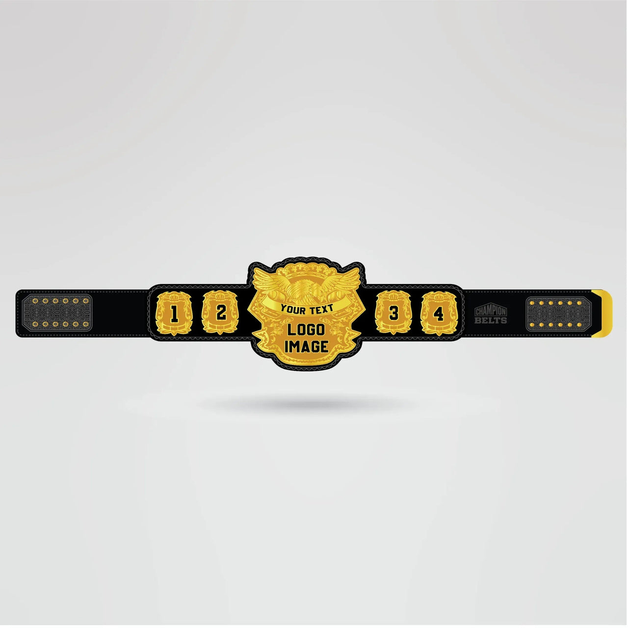 Custom Campeonato Histórico Champion Belt - Championship BeltsChampion BeltchampionbeltsshopChampionship BeltsStandard 2mm Thick PlatesCustomization layout for Campeonato Histórico Champion Belt with center plate and side plates