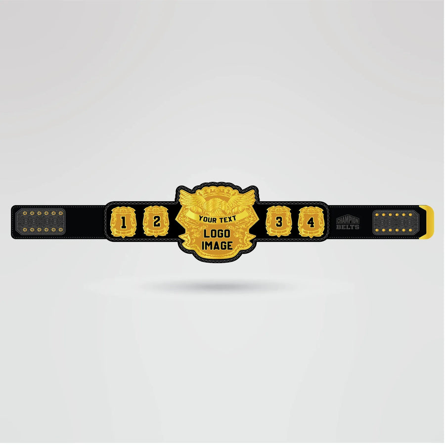 Custom Campeonato Histórico Champion Belt - Championship BeltsChampion BeltchampionbeltsshopChampionship BeltsStandard 2mm Thick PlatesCustomization layout for Campeonato Histórico Champion Belt with center plate and side plates