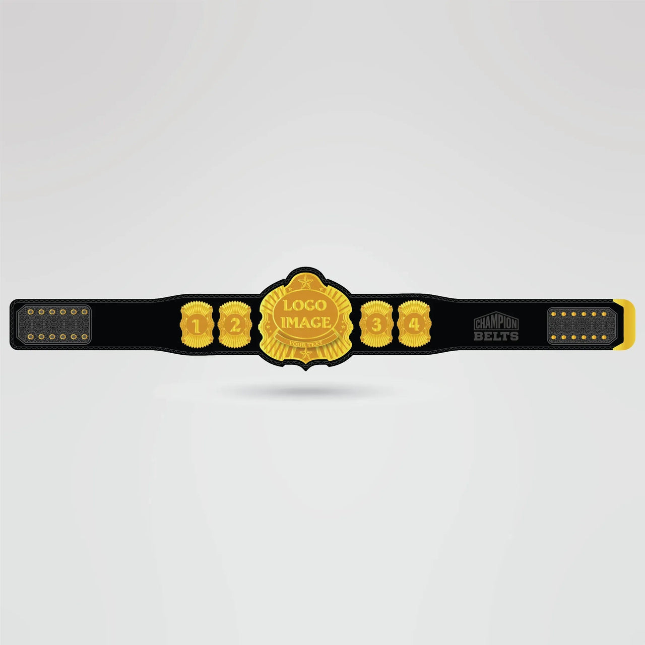 Custom Charlie's Champion Belt - Championship BeltsCharlie'schampionbeltsshopChampionship BeltsStandard 2mm Thick PlatesCustomization layout for Charlie's Champion Belt with center plate and side plates