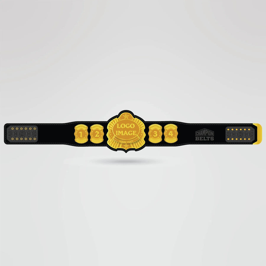 Custom Charlie's Champion Belt - Championship BeltsCharlie'schampionbeltsshopChampionship BeltsStandard 2mm Thick PlatesCustomization layout for Charlie's Champion Belt with center plate and side plates