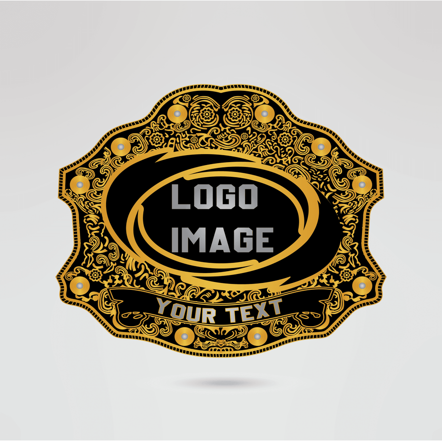 Custom Cornhole Champion Championship Belt - Championship BeltsCustom CornholechampionbeltsshopChampionship BeltsStandard 2mm Thick PlatesCustomizable center plate of the Cornhole Champion belt, ideal for logos and text.