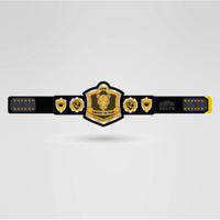 Custom CPW Lioness Tag Team Champion Belt - Championship BeltsTag TeamchampionbeltsshopChampionship BeltsStandard 2mm Thick PlatesCustom CPW Lioness Tag Team Champion Belt with golden center plate and black strap