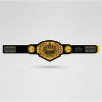 Custom CWR Lioness Champion Belt - Championship BeltsCWRchampionbeltsshopChampionship BeltsStandard 2mm Thick PlatesCustom CWR Lioness Champion Belt with golden center plate and black strap