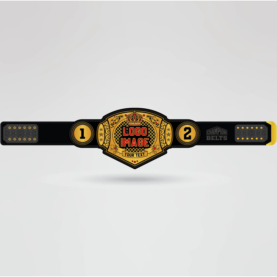Custom CWR Lioness Champion Belt - Championship BeltsCWRchampionbeltsshopChampionship BeltsStandard 2mm Thick PlatesCustomization layout for CWR Lioness Champion Belt with center plate and side plates