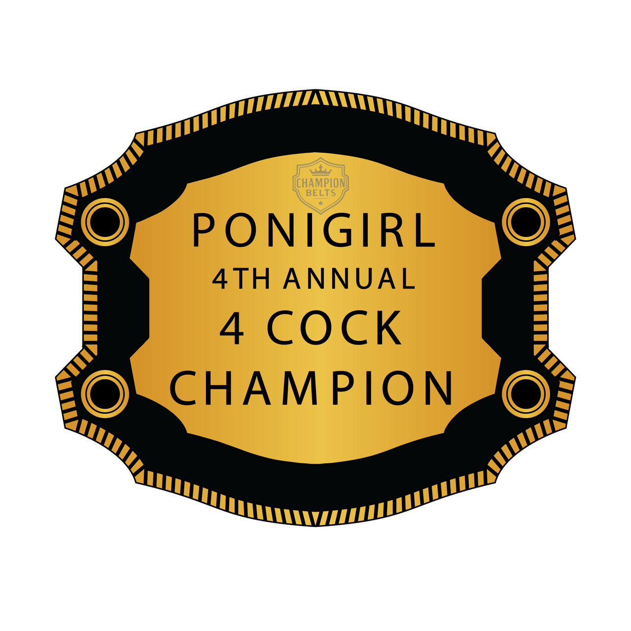 Custom Gold Champion Belt Plate – 4th Annual Event Edition - Championship BeltschampionbeltsshopChampionship BeltsstandardCustom Gold Champion Belt Plate – 4th Annual Event Edition