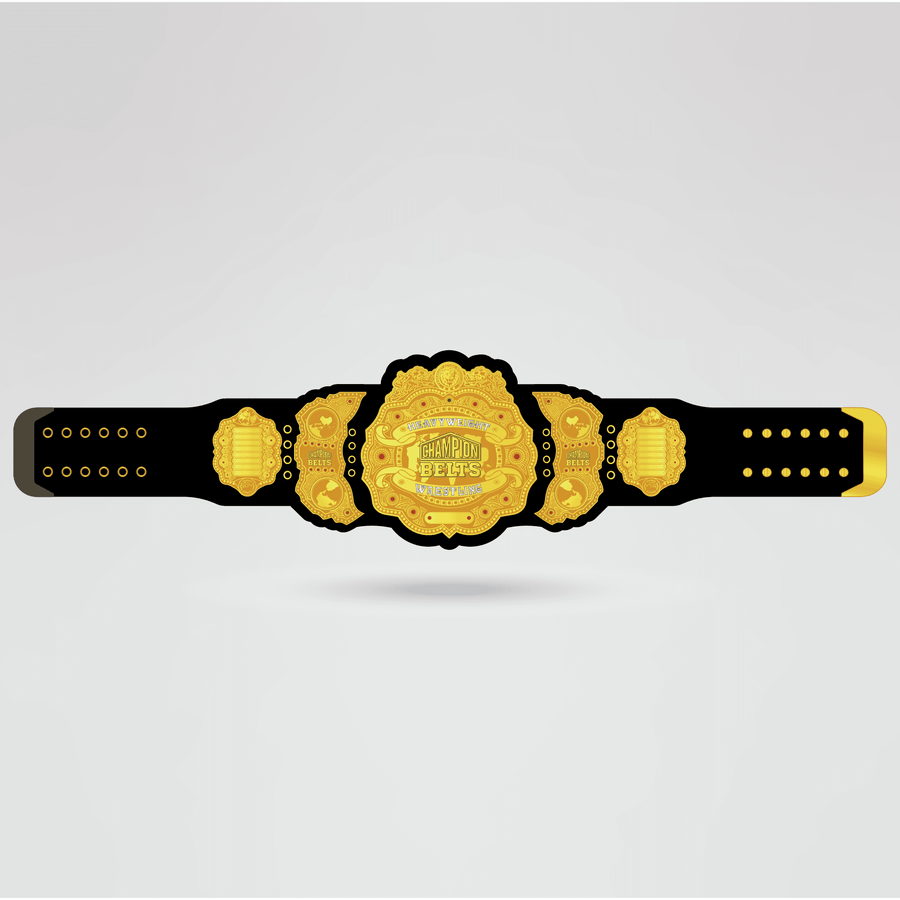 Custom IWGP Champion Wrestling Belt - Championship BeltsIWGPchampionbeltsshopChampionship BeltsStandard 2mm Thick PlatesCustom IWGP Champion Wrestling Belt with golden center plate and black strap