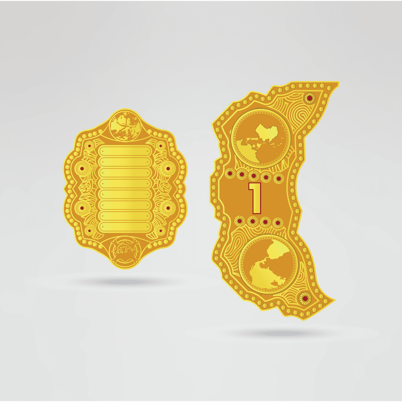 Custom IWGP Champion Wrestling Belt - Championship BeltsIWGPchampionbeltsshopChampionship BeltsStandard 2mm Thick PlatesCustom side plates 1 and 2 of IWGP Champion Wrestling Belt