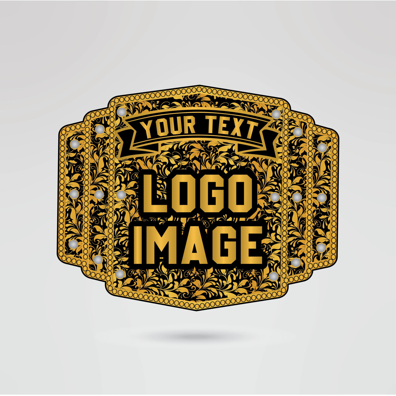 Custom KO - D Championship Belt – Fully Customizable Design - Championship BeltsKO - DchampionbeltsshopChampionship BeltsStandard 2mm Thick PlatesCustomizable main plate of the KO - D Championship belt featuring the KO - D logo and space for additional logos and text.