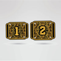 Custom KO - D Championship Belt – Fully Customizable Design - Championship BeltsKO - DchampionbeltsshopChampionship BeltsStandard 2mm Thick PlatesLeft and right side plates of the KO - D Championship belt, fully customizable with logos, text, and graphics.