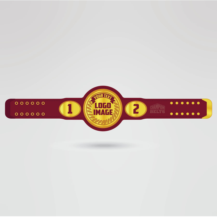Custom Topstar Championship Belt - Championship BeltsTopstarchampionbeltsshopChampionship BeltsStandard 2mm Thick PlatesTemplate showing customizable sections of the Topstar Championship belt for logos, text, and graphics.