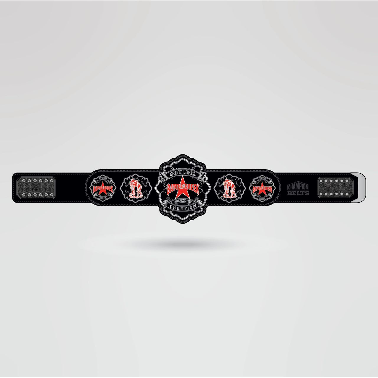 Customizable Great Lakes Battle Creek Championship Belt - Championship BeltsGreat Lakes BattlechampionbeltsshopChampionship BeltsStandard 2mm Thick PlatesFully designed Great Lakes Battle Creek Championship Belt featuring customizable main and side plates.