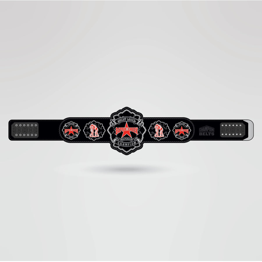 Customizable Great Lakes Battle Creek Championship Belt - Championship BeltsGreat Lakes BattlechampionbeltsshopChampionship BeltsStandard 2mm Thick PlatesFully designed Great Lakes Battle Creek Championship Belt featuring customizable main and side plates.