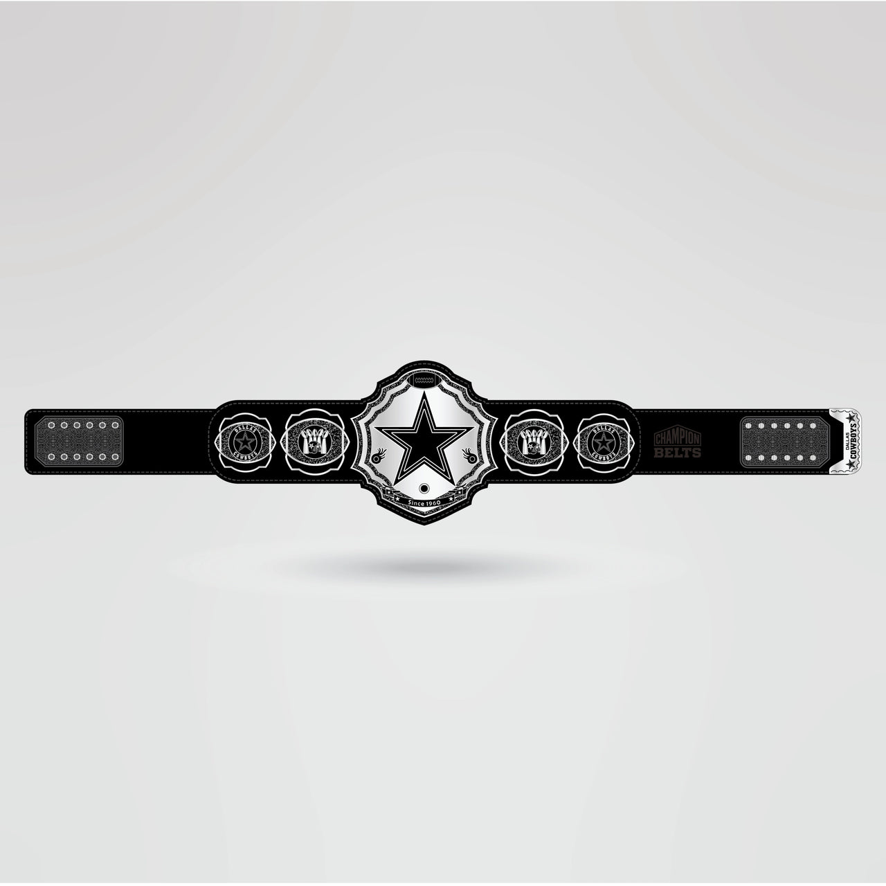 Dallas Cowboys Custom Championship Belt - Championship BeltsDallas CowboyschampionbeltsshopChampionship BeltsStandard 2mm Thick PlatesReal - life image of the Dallas Cowboys custom championship belt with fully customizable