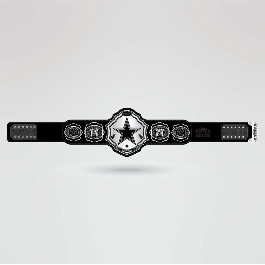 Dallas Cowboys Custom Championship Belt - Championship BeltsDallas CowboyschampionbeltsshopChampionship BeltsStandard 2mm Thick PlatesReal - life image of the Dallas Cowboys custom championship belt with fully customizable
