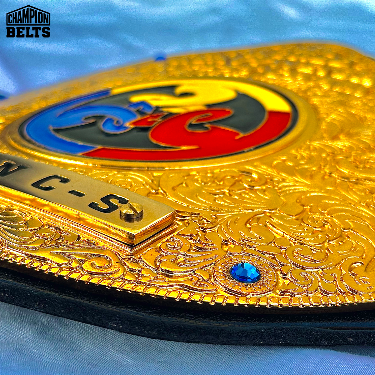 Custom Splatfest World Heavyweight Championship Belt with Detailed Gold Plates
