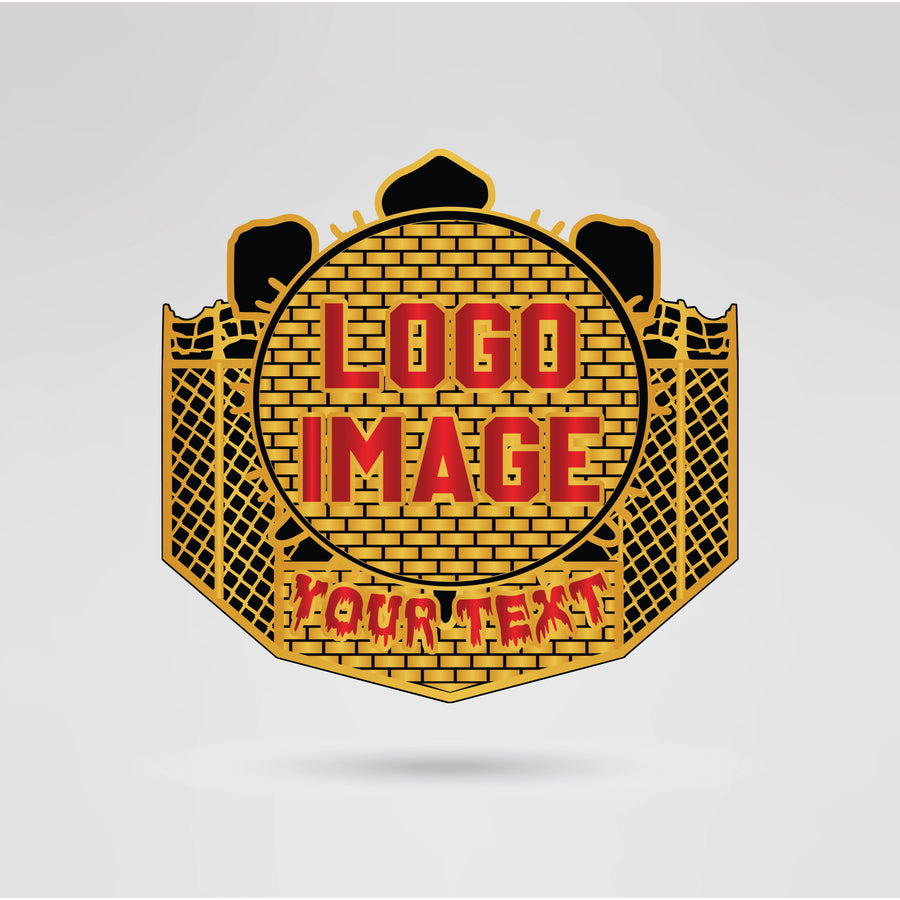 Fat Daddy Enforcer Championship Belt - Championship BeltsFat Daddy EnforcerchampionbeltsshopChampionship BeltsStandard 2mm Thick PlatesCustomizable main plate of the Fat Daddy Enforcer Championship belt, featuring space for logos, text, and graphics.