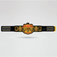 Fat Daddy Enforcer Championship Belt - Championship BeltsFat Daddy EnforcerchampionbeltsshopChampionship BeltsStandard 2mm Thick PlatesReal - life image of the Fat Daddy Enforcer Championship belt, showcasing the vibrant gold and black design.