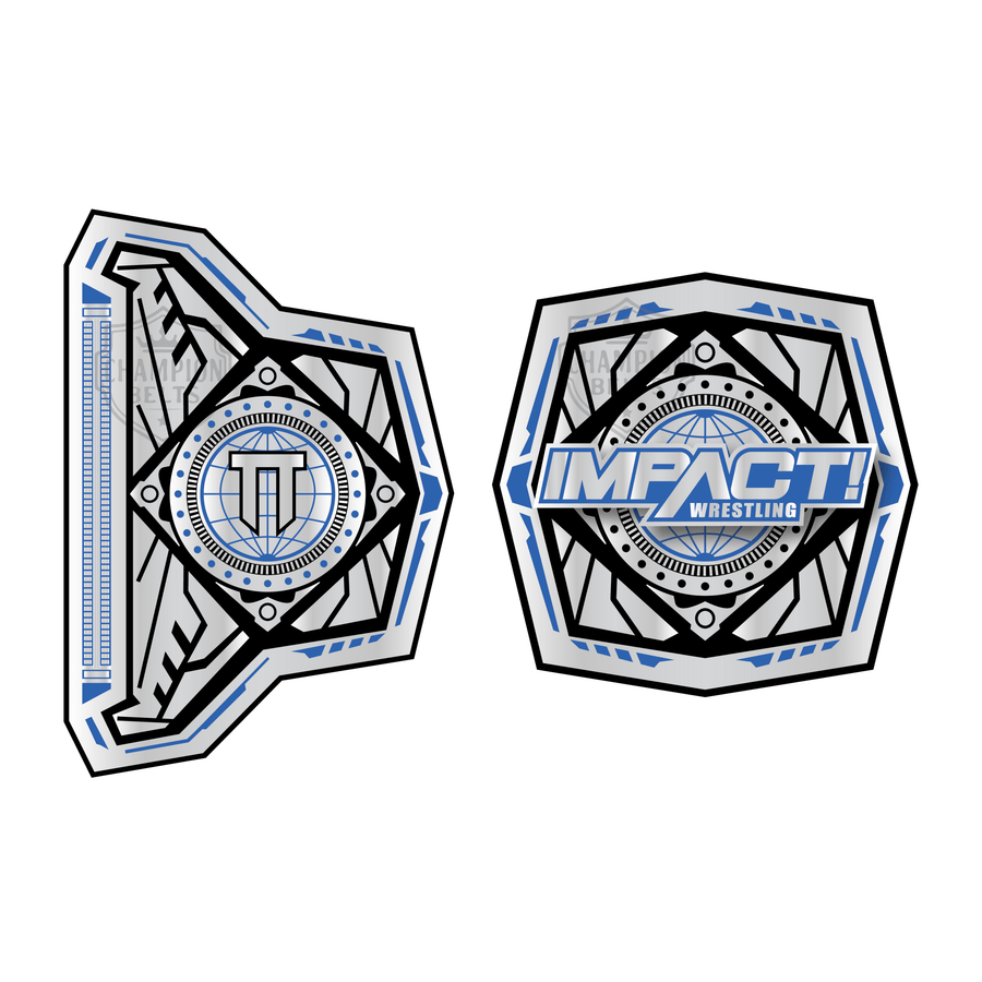 Impact Wrestling Tag Team Champion Belt Plate – Silver & Blue Edition - Championship BeltschampionbeltsshopChampionship BeltsstandardImpact Wrestling Tag Team Champion Belt Plate – Silver & Blue Edition