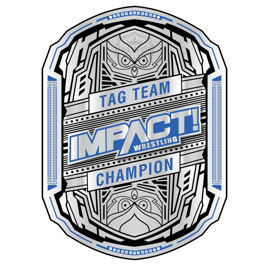 Impact Wrestling Tag Team Champion Belt Plate – Silver & Blue Edition - Championship BeltschampionbeltsshopChampionship BeltsstandardImpact Wrestling Tag Team Champion Belt Plate – Silver & Blue Edition